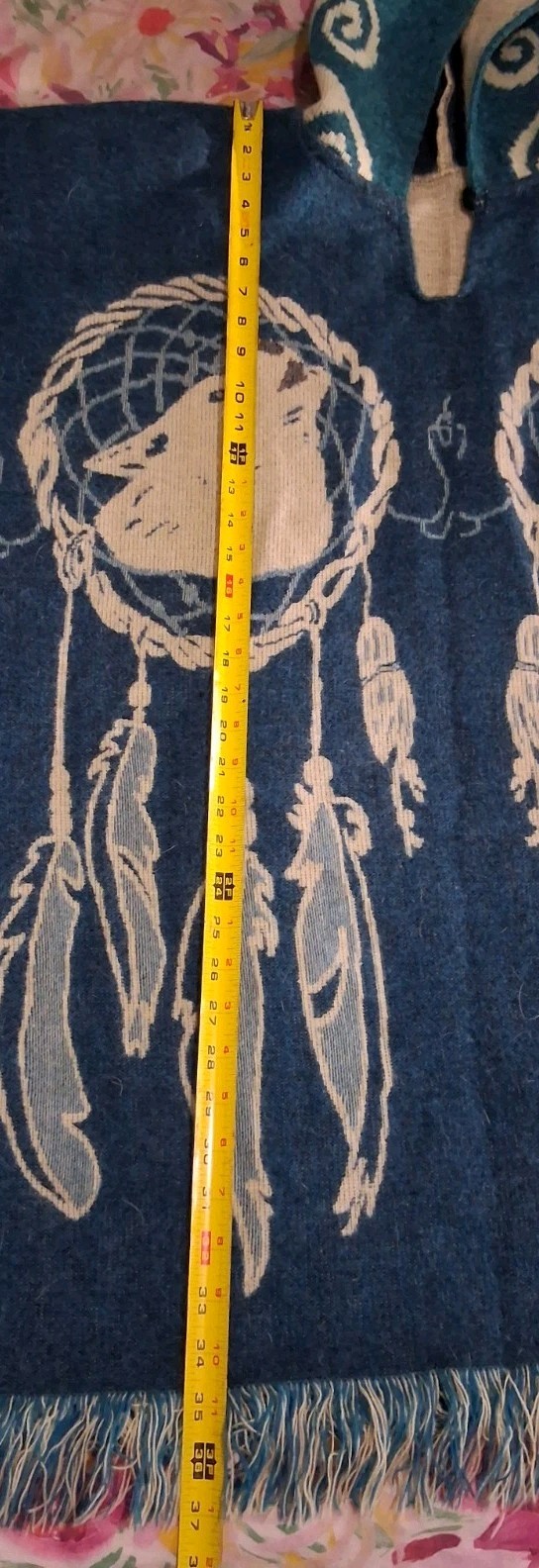 Wolf & Dreamcatcher Design PONCHO Soft Faux Wool 100% Acrylic MADE IN ECUADOR