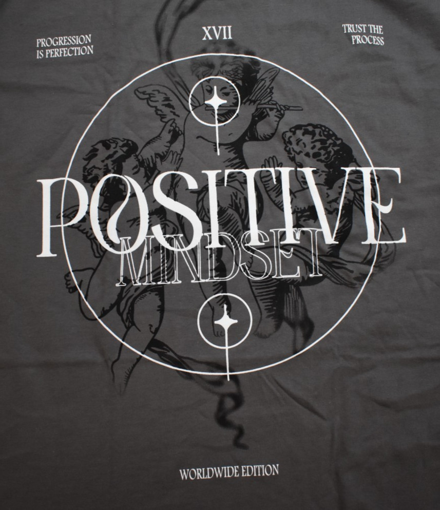 Fashion Nova Mens Positive Mindset Progression Charcoal Shirt New S-3XL