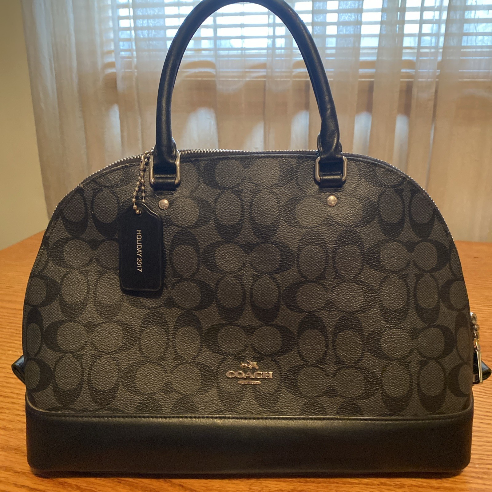 GENUINE COACH FACTORY OUTLET BLACK LEATHER HANDBAG SIERRA SATCHEL # G1777-F58287