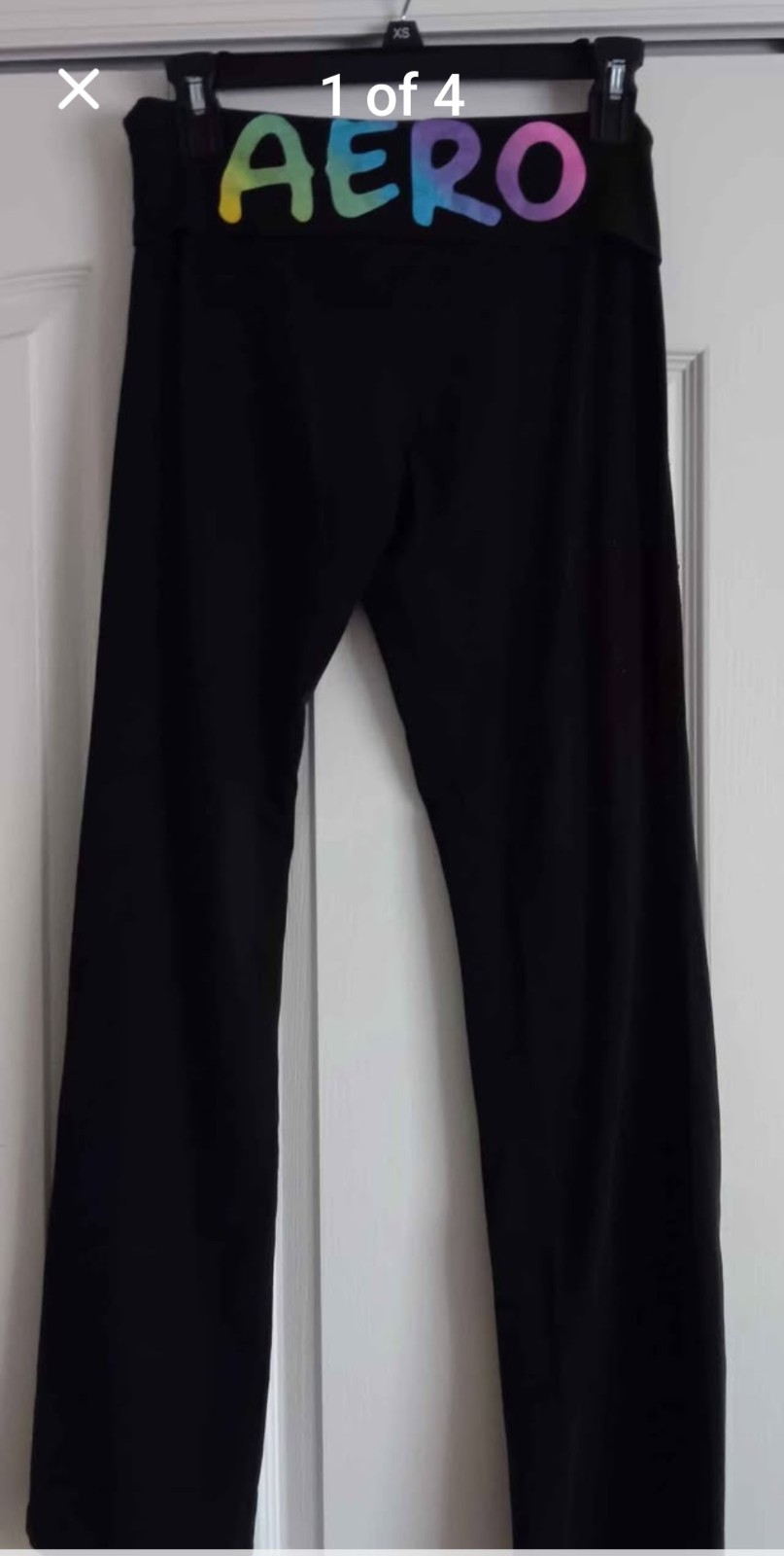 2012 Y2k Aeropostale Foldover 87 Flare Mullticolor Yoga Pants Size Medium
