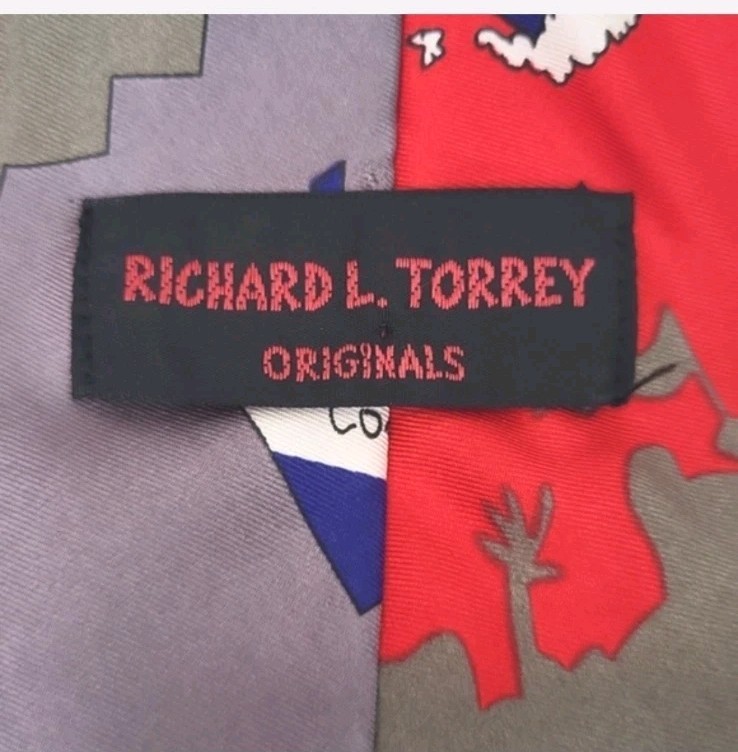 Bench Warmers by Richard Torrey Tie “Day off” Italian Novelty Tie Red Silk