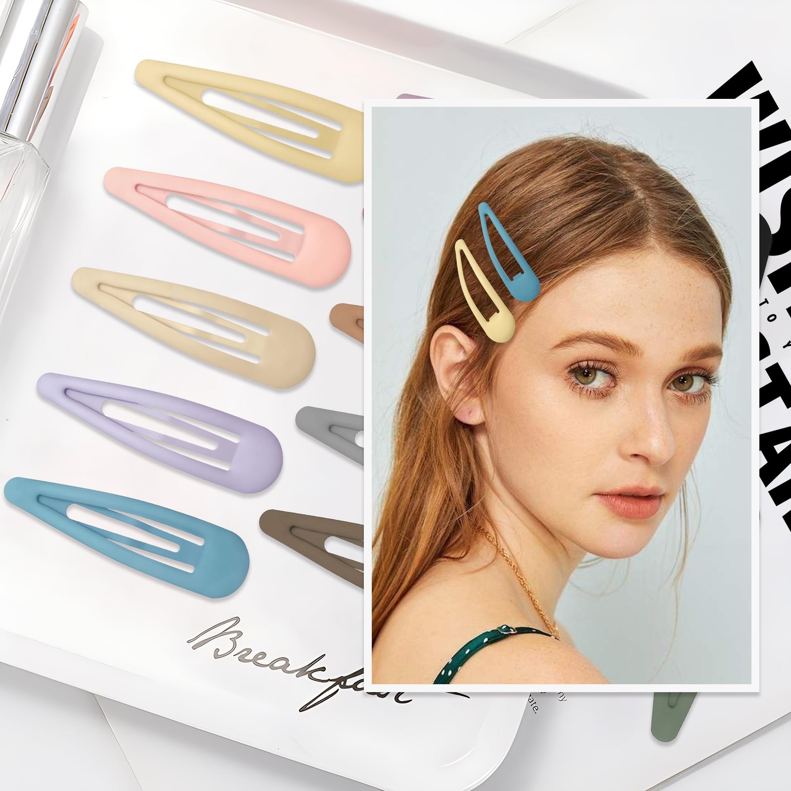 24 PCS 2.36 In Metal Snap Hair Barrettes For Water Drop Shape Hair Clips For …