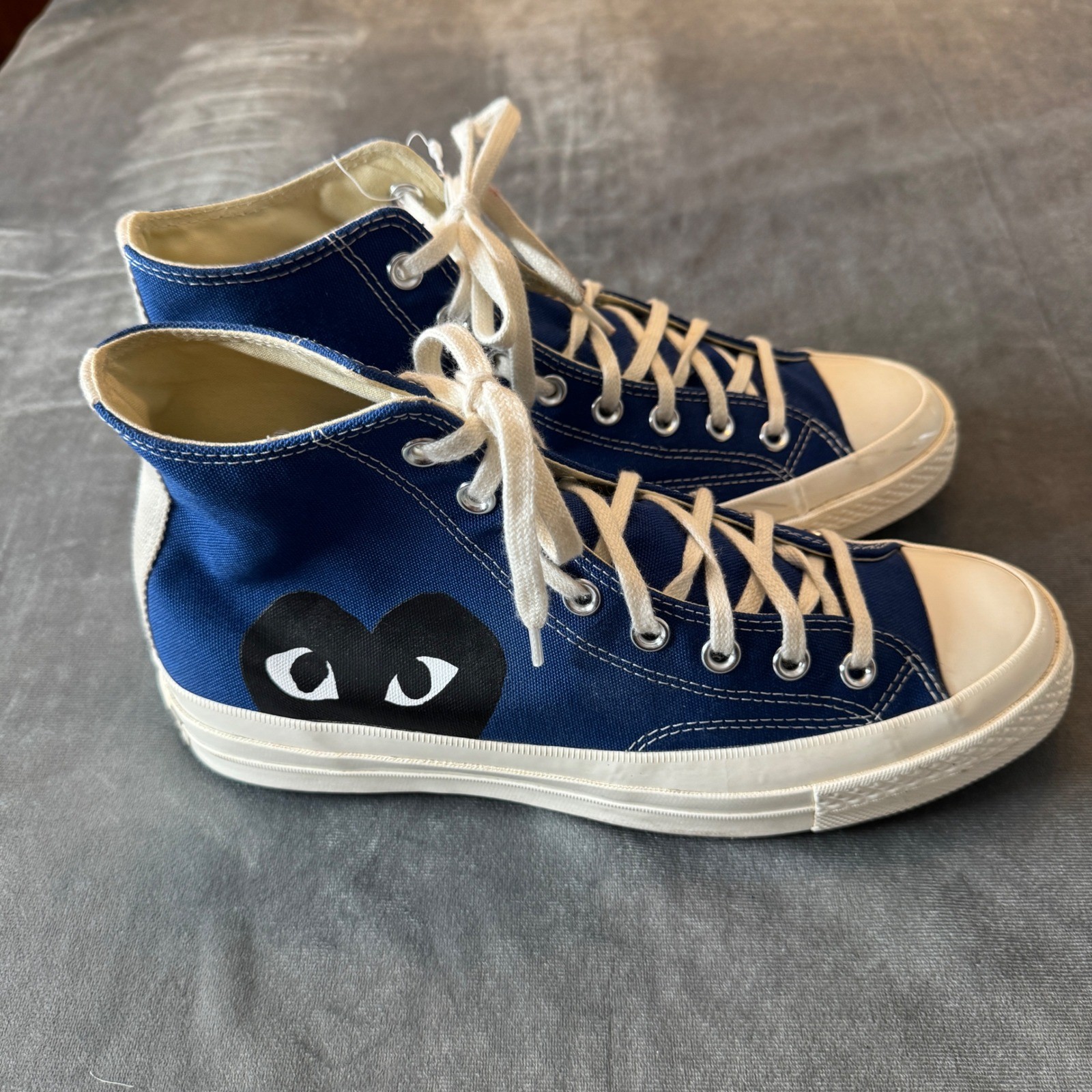 Converse Chuck Taylor Hi Top Sneaker Women 11 Men 9 Comme des Garcons PLAY Blue