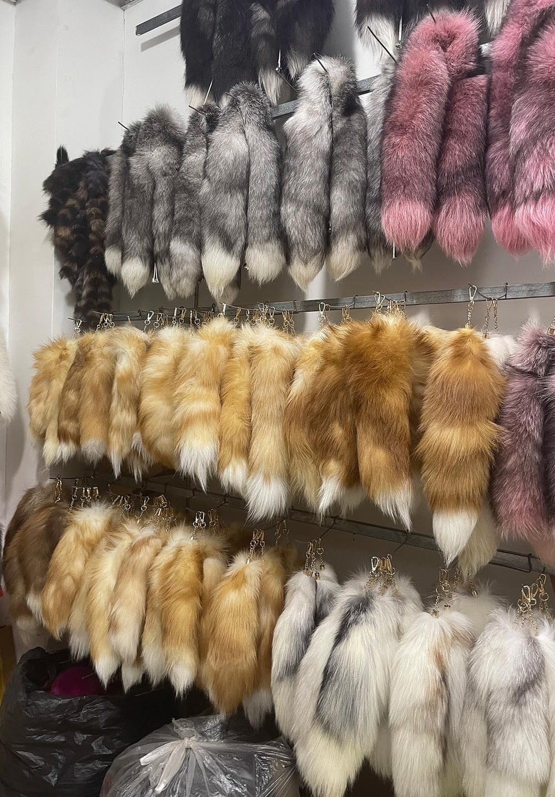 3 Pcs Fluffy false Tail Cosplay Tail Handbag Keychain Costume for Kids Adult …