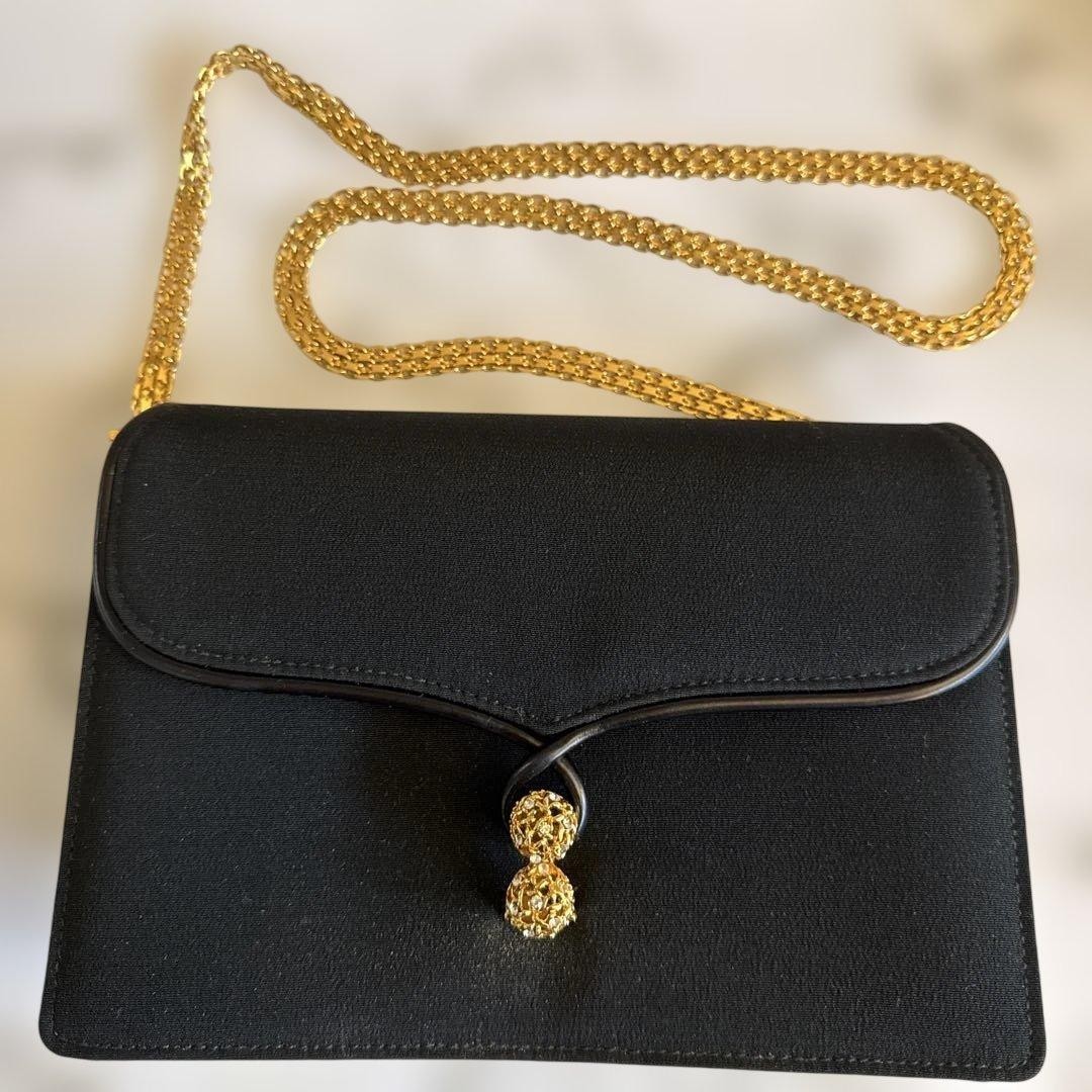 GUCCI Black Party Bag Chain Shoulder Clutch Bag Gift Present 0611b