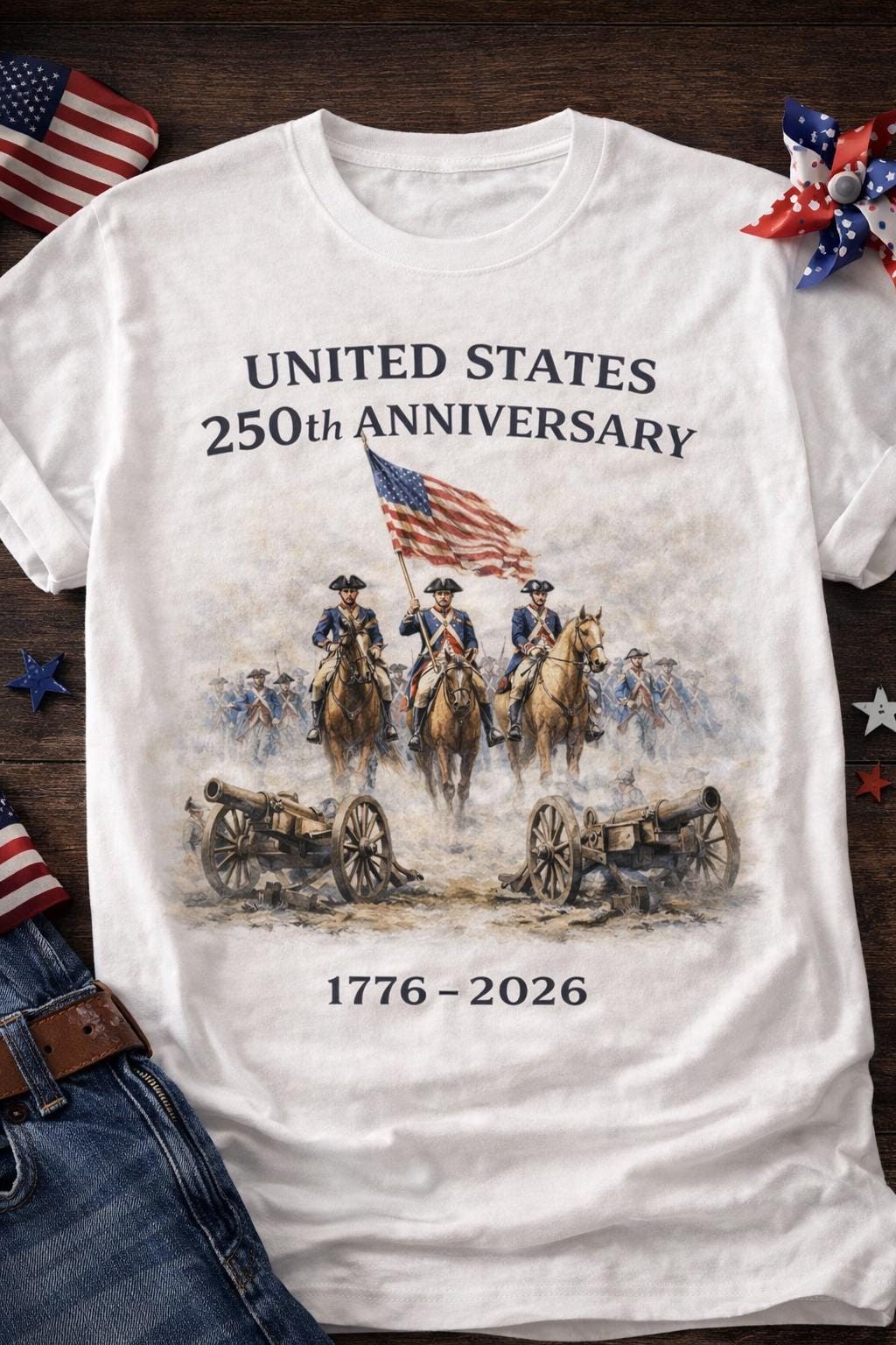 America 250th Anniversary Shirt, Revolutionary War Soldiers Tee, 1776-2026