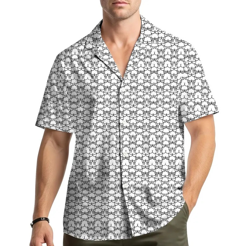 Geometric Pattern Hawaiian Shirt Men Women Abstract Art Summer