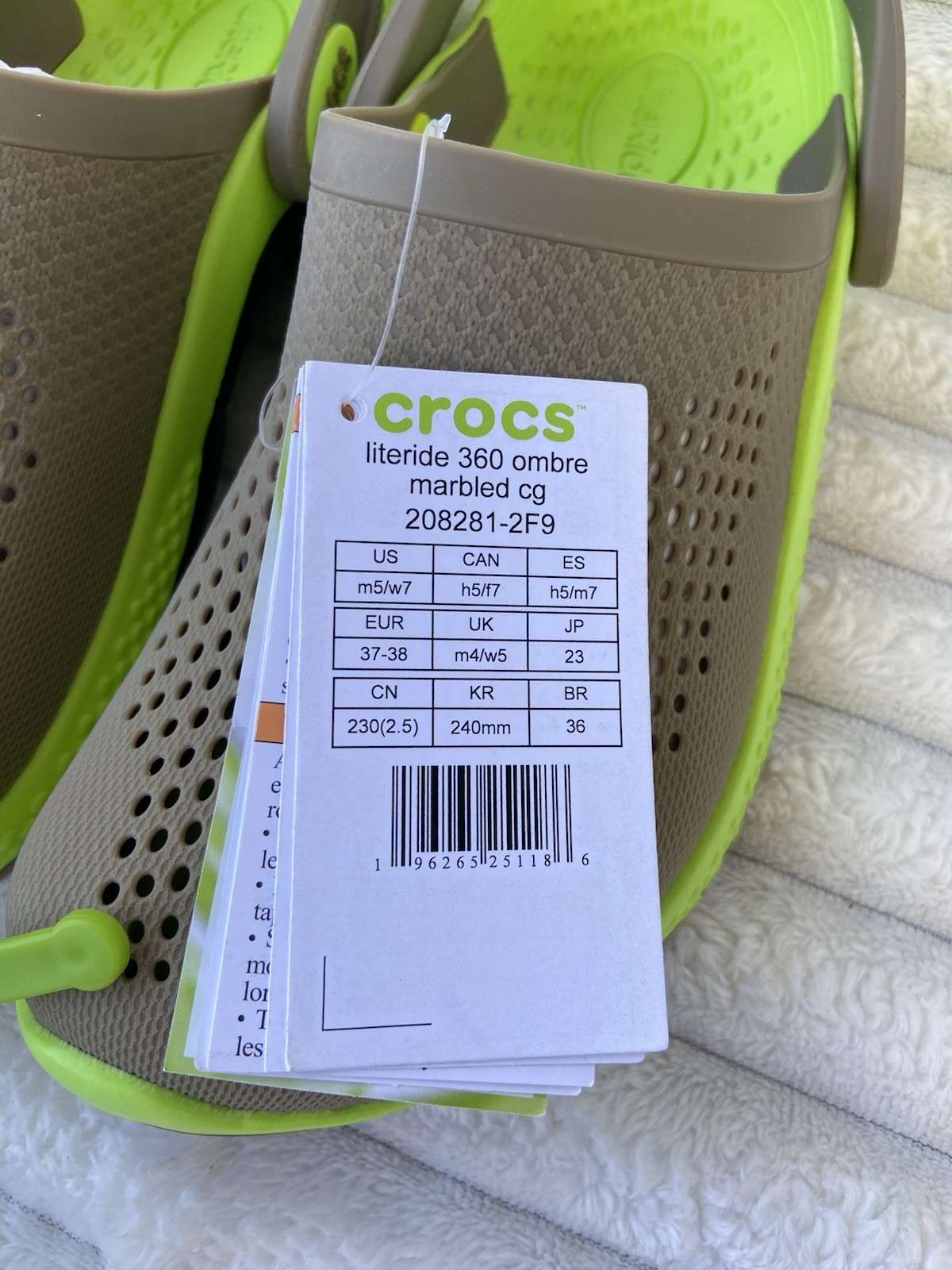 Crocs LiteRide 360 ​​Ombre marbled Size M5/W7