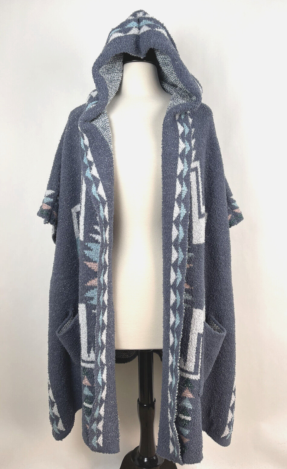 Davi & Dani Unicorn Tribe Berber Fleece Poncho Hoodie Oversized S M NWOT Soft