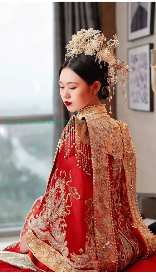 Chinese Traditional Wedding Dresses Hanfu Clothing Embroidery Xiuhe Dress