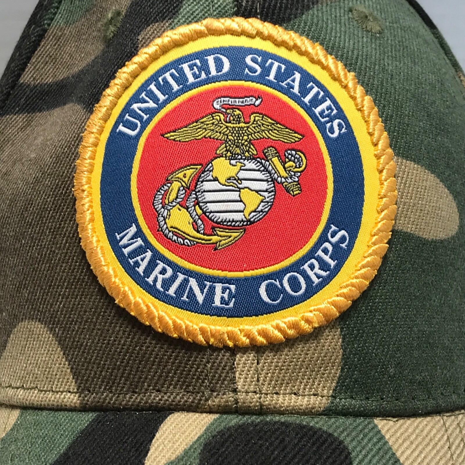 JM Warrior Marines USMC Green Camo Hat, Hook & Loop Adjust, 5 Panel, NEW
