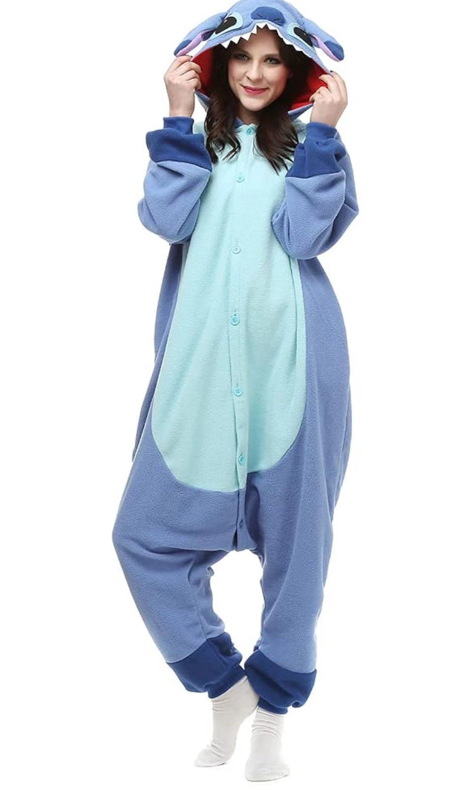 Unisex Adult Animal Pajamas/Costume Anime Cosplay Blue Stitch Xmas