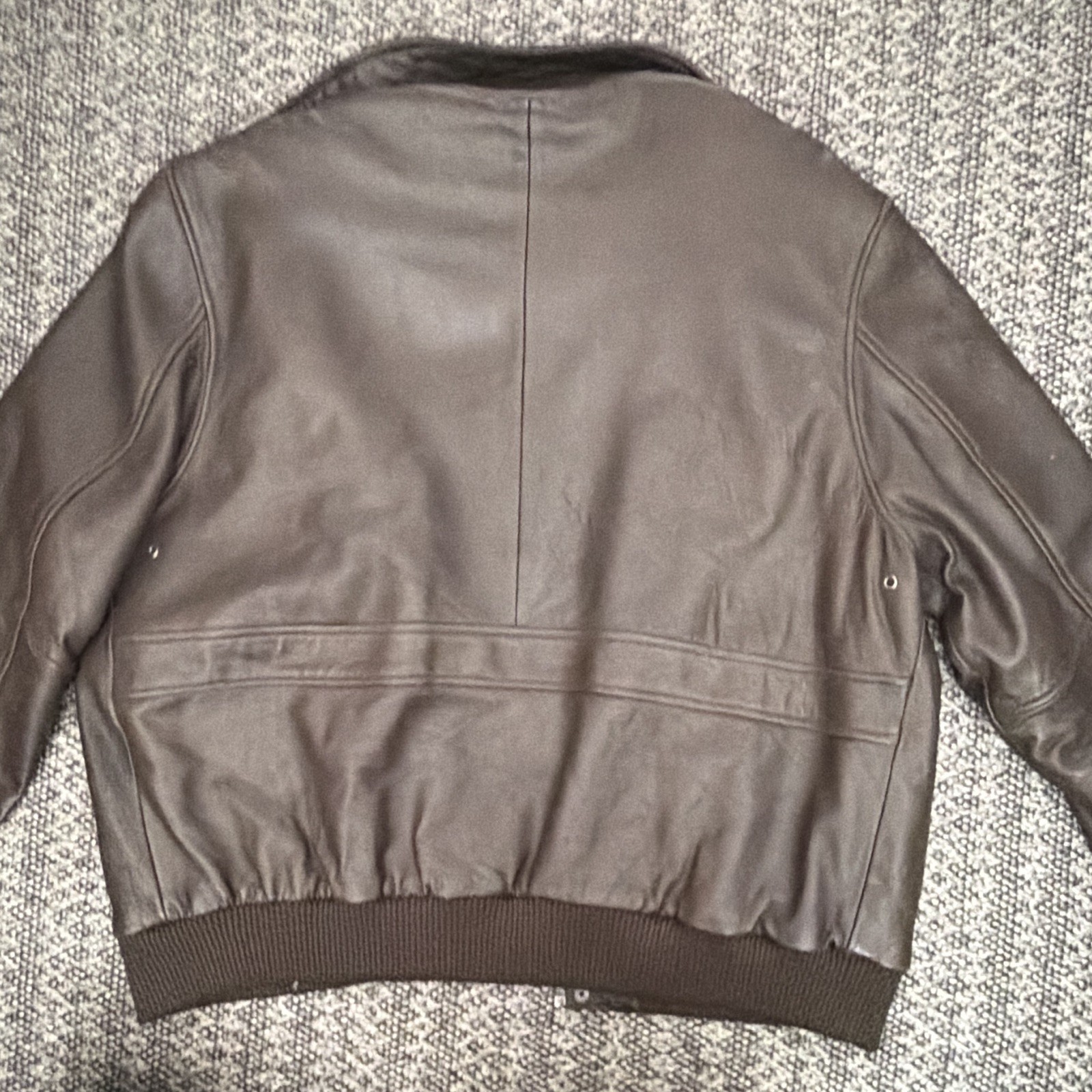 The Flying Fortress Brown Leather Bomber Jacket Lined Zip 44 AF-1942-R