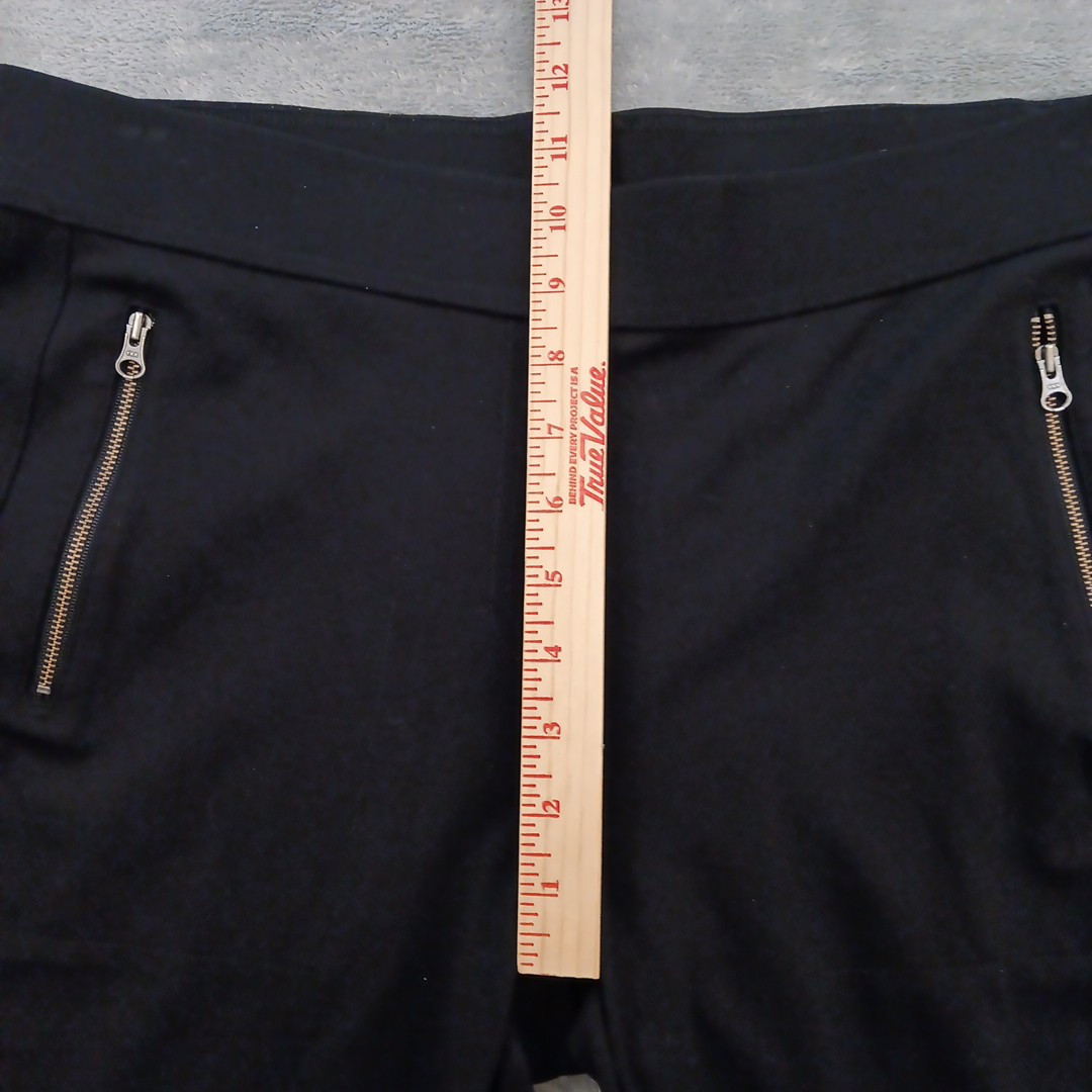 Orvis Ankle Pants Womens Medium Black Tapered Pull On Zipped Pockets 33×28