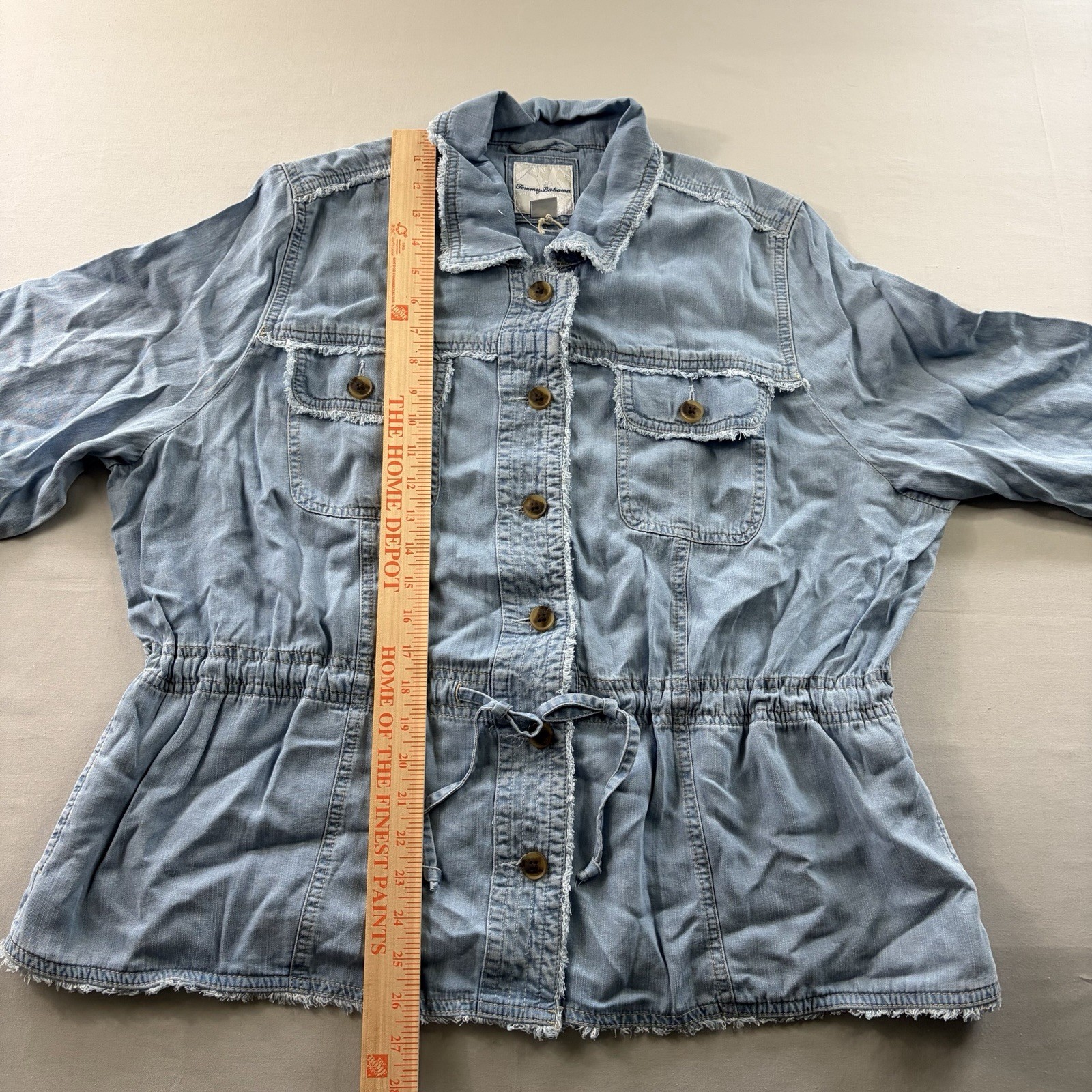 Tommy Bahama Chambray O’Lei Linen-Blend Utility Jacket Sz XL NWT