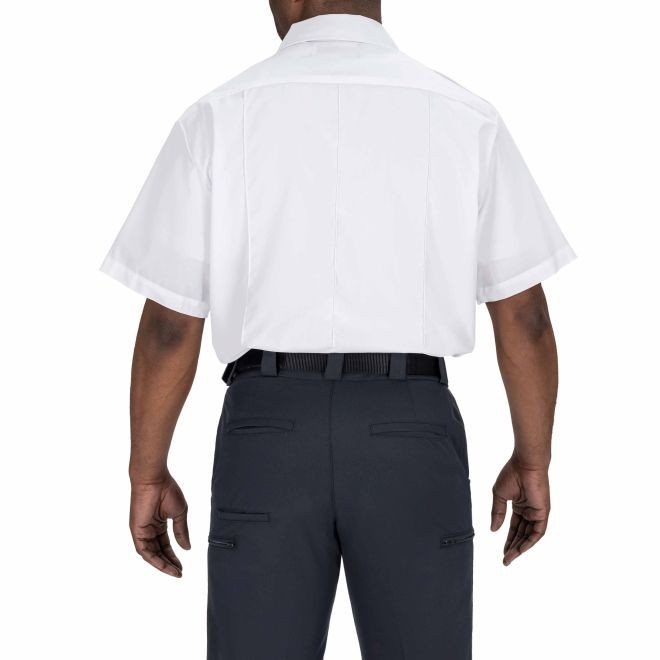 BLAUER 8421 MENS SHORT SLEEVE SHIRT COTTON BLEND WHITE