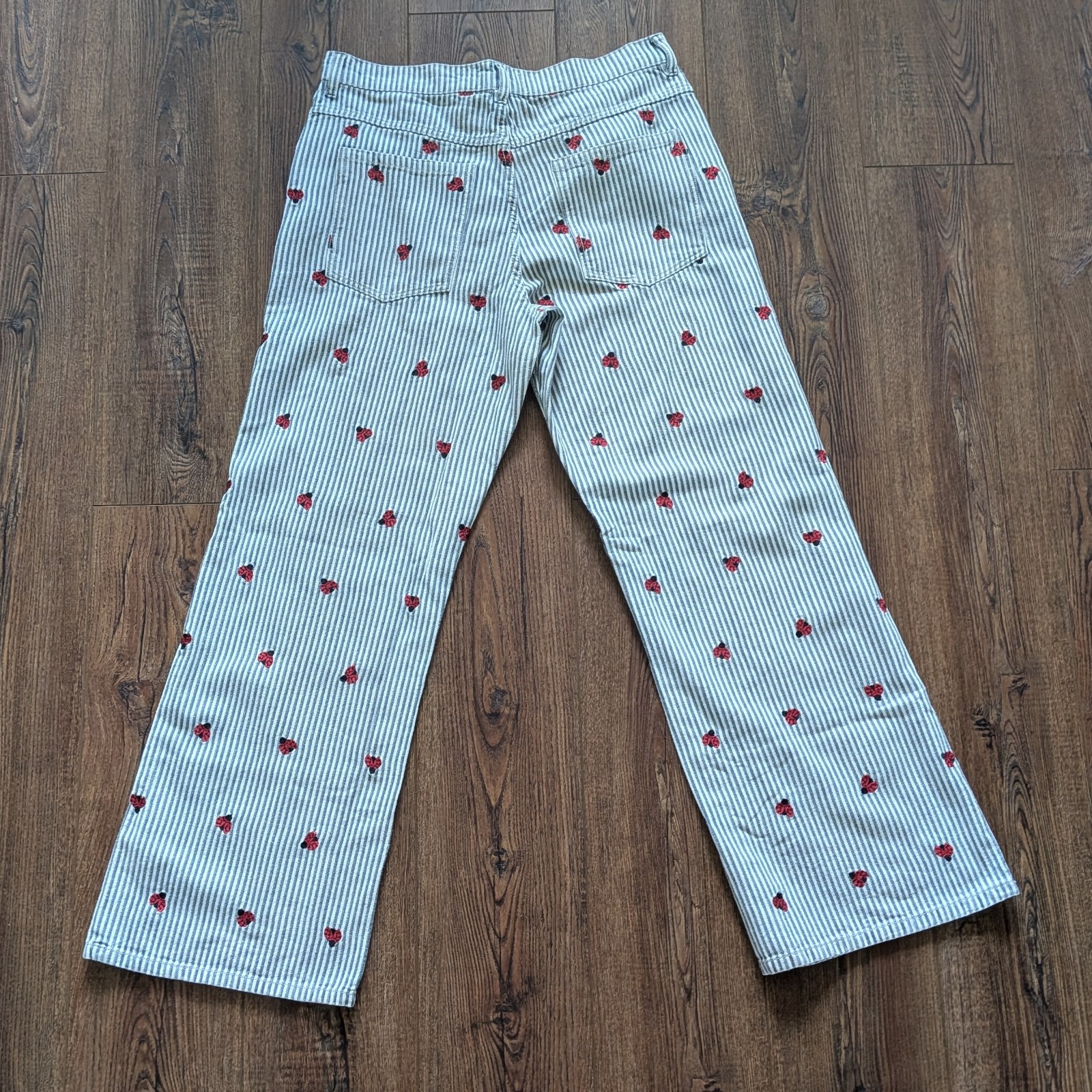 WE THE FREE Bugged Out Straight-Leg High Rise Railroad Stripe Denim Jeans 31