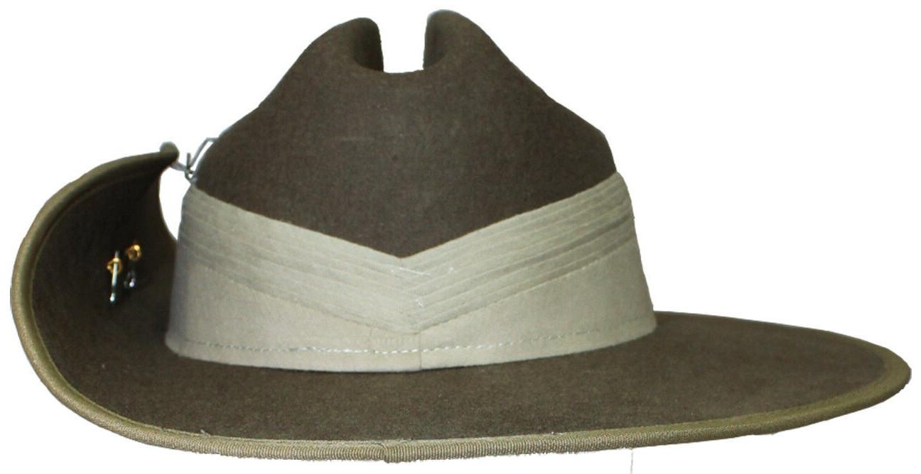 Australian Army Wool Felt Slouch Hat Rising Sun Badge Puggaree Chin Strap 57-60