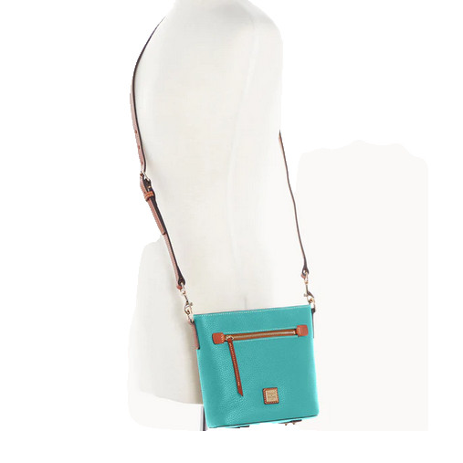 Dooney & Bourke Spearmint Green Pebble Grain Leather Zip Crossbody Purse Bag