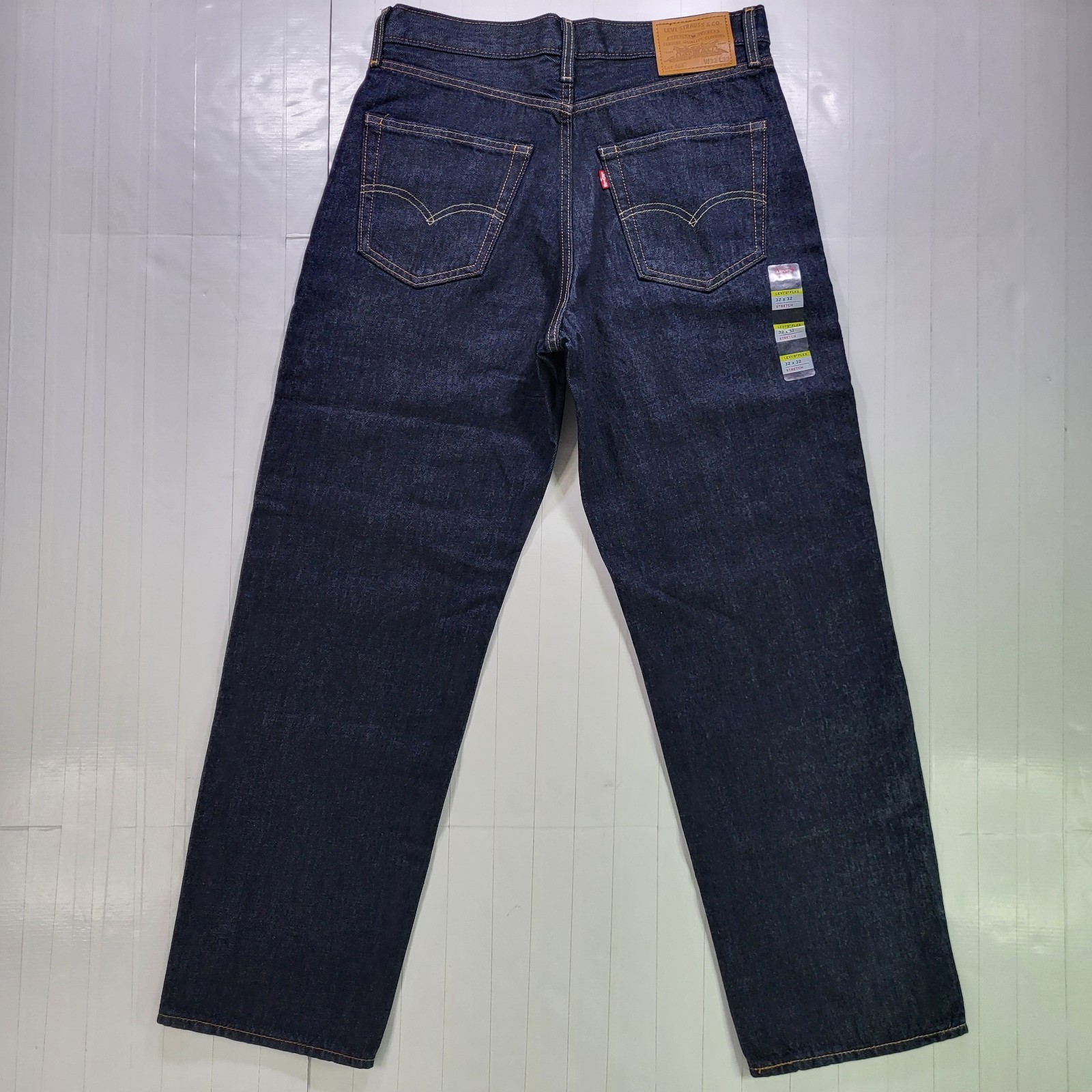 Levis Premium 568 Loose Straight Jeans 32×32 Mens New With Tags Dark Navy Flex