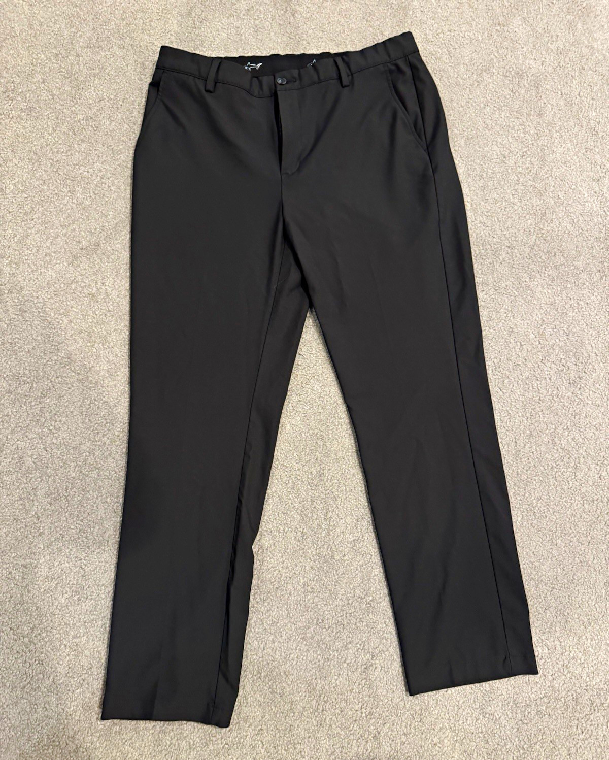 Greg Norman Shark Men’s Black Dress Pants Stretch Flat Front Straight Leg 34W