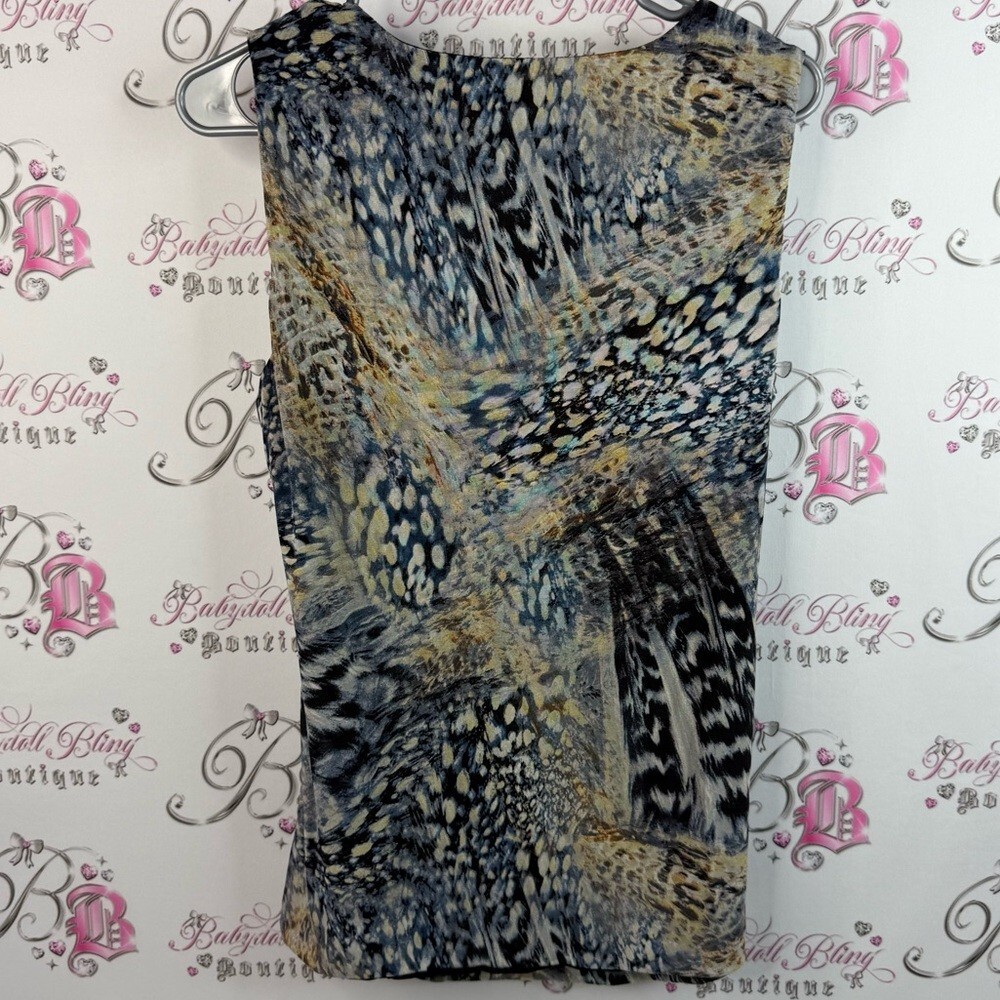 Cable & Gauge tank top towel, neck, cheetah leopard Animal Print Sleeveless Top