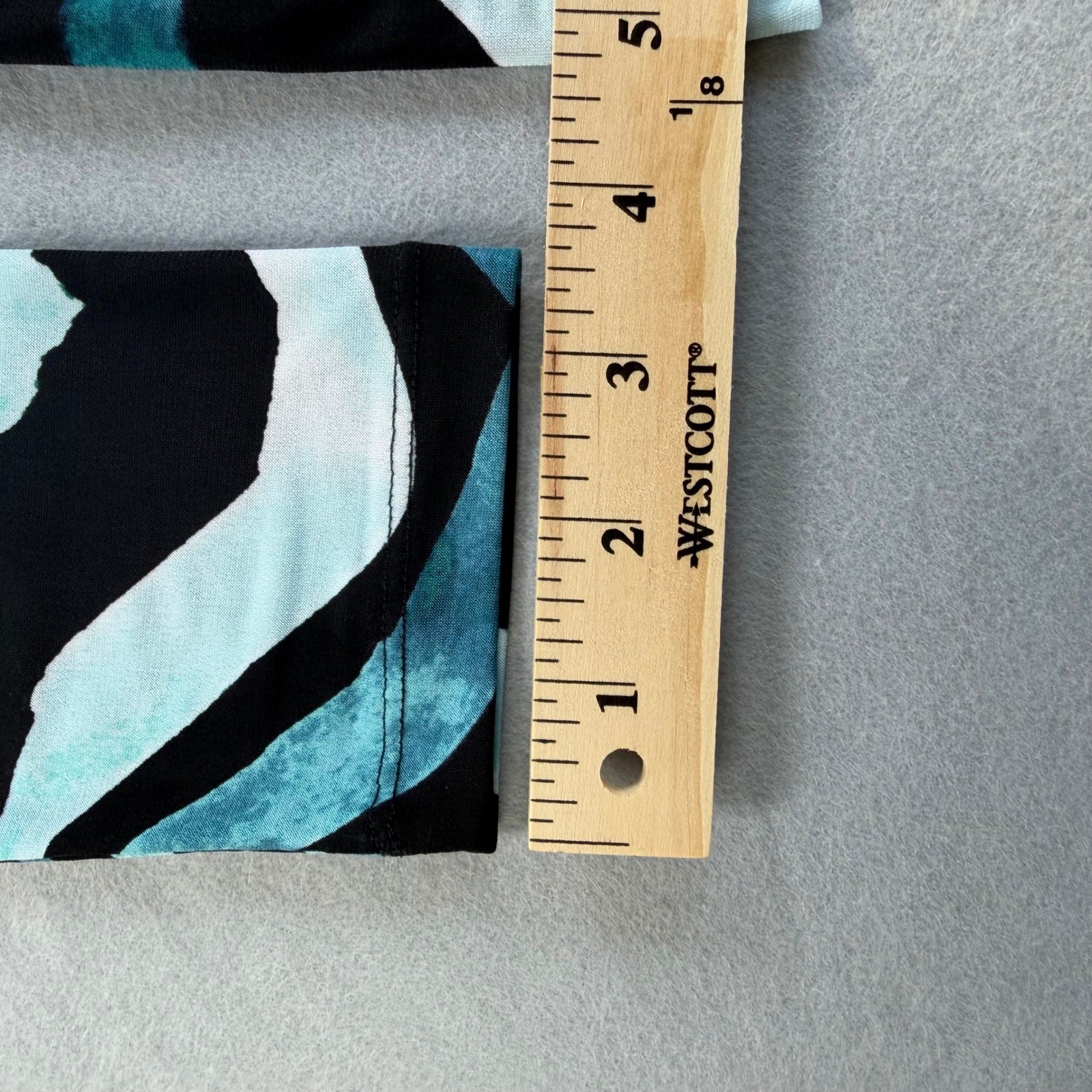 Clara Sunwoo Blue Black Abstract Zebra Print Dolman Sleeve Knit Top Womens Small