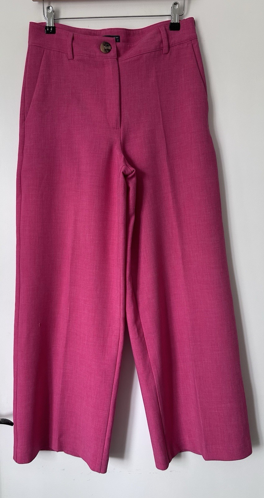 M&S Fushia Pink Wide Leg Trousers Size 10 Short