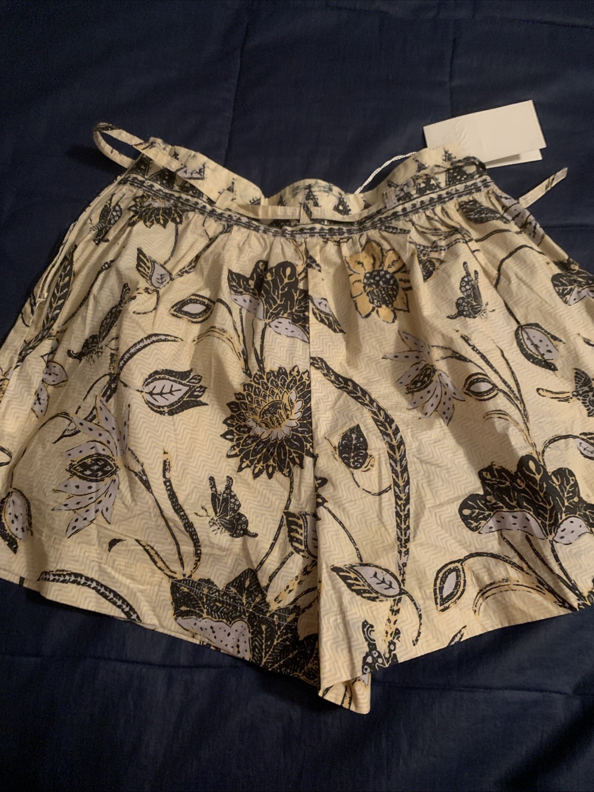 Womens Ulla Johnson Spring Summer 2022 Rowan Shorts Sz 4 Lemonbalm Pattern
