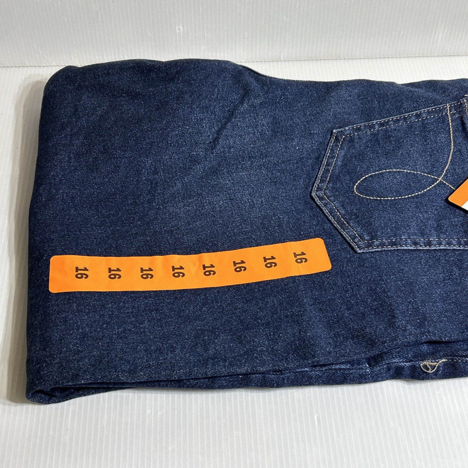 Calvin Klein Women High Rise Straight Leg Jean Size 16 Dark Blue #1829063 NWT
