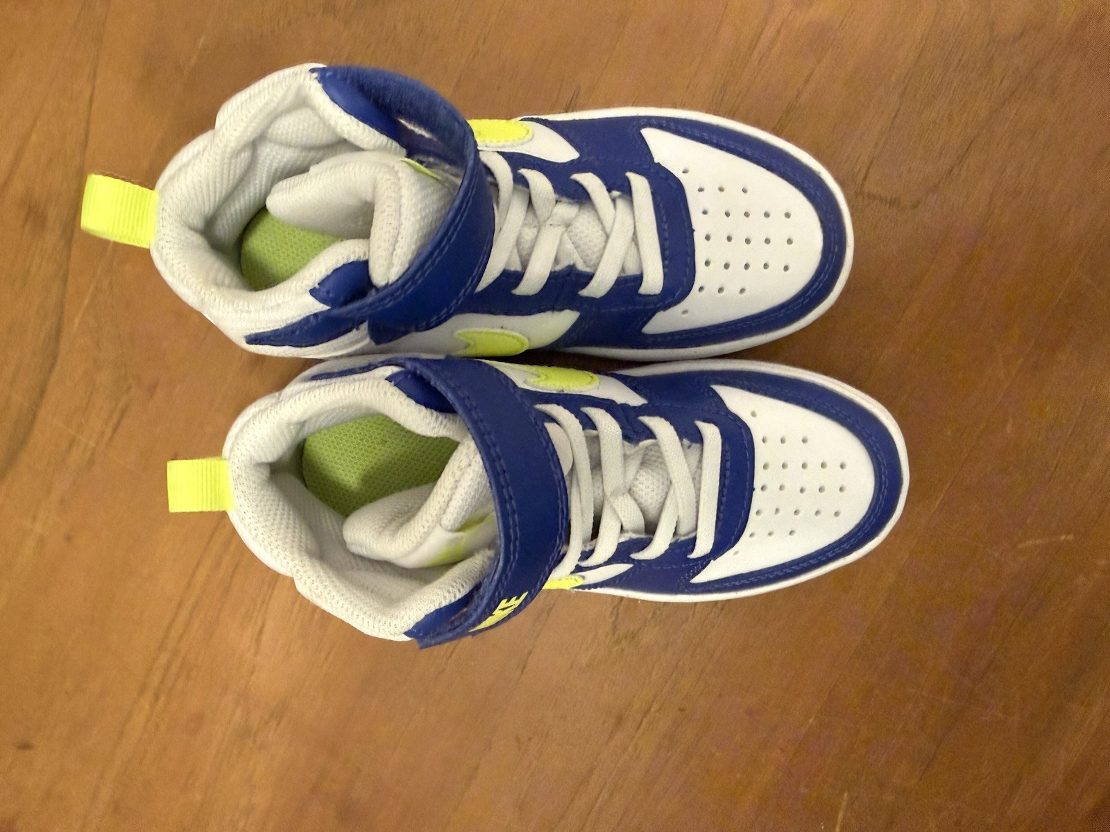 Nike Court Borough Mid Kids Blue White Leather 11c Sneakers Shoes HJ9243-488
