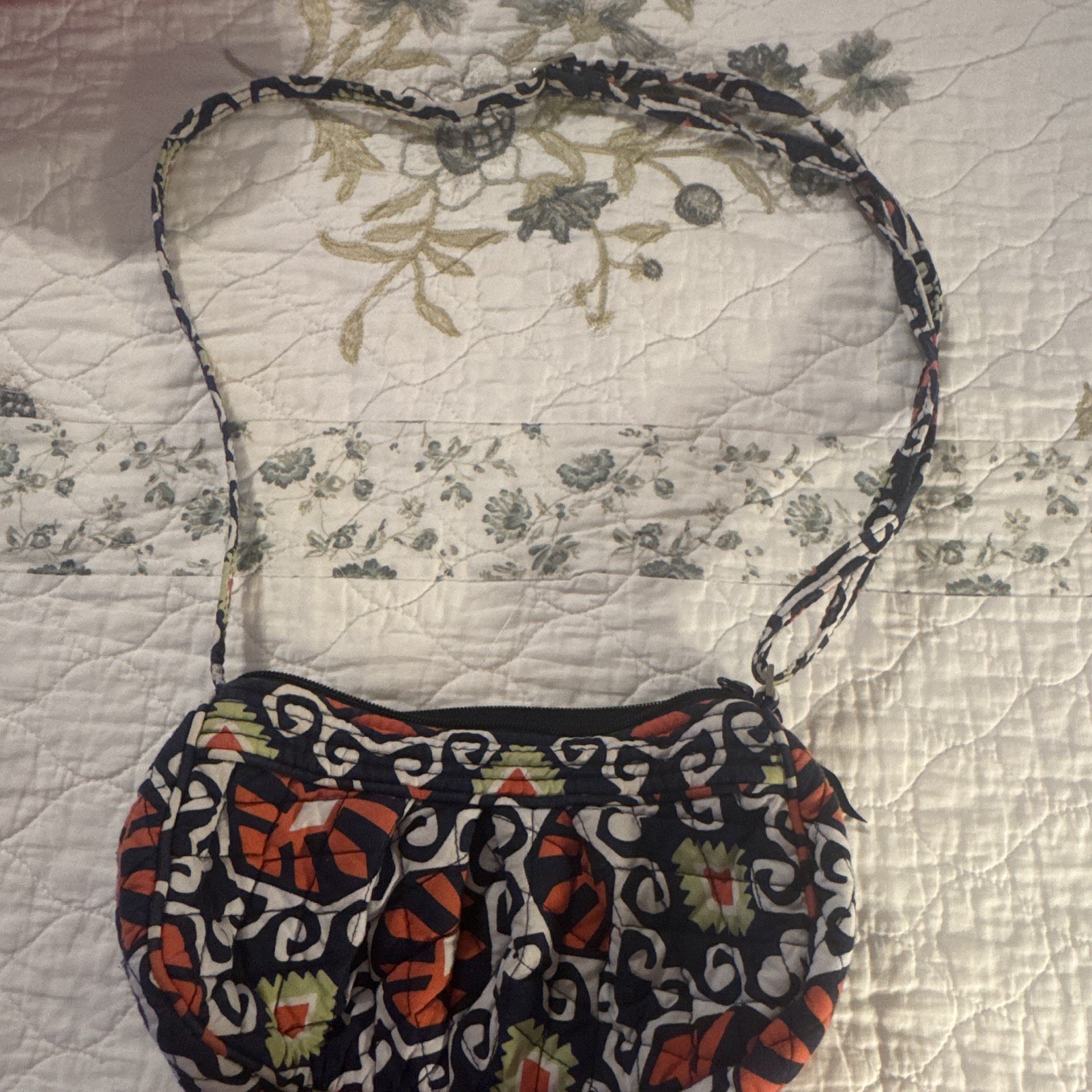 Vera Bradley Multicolor Geometric Crescent Crossbody Zip Small Adjustable Strap