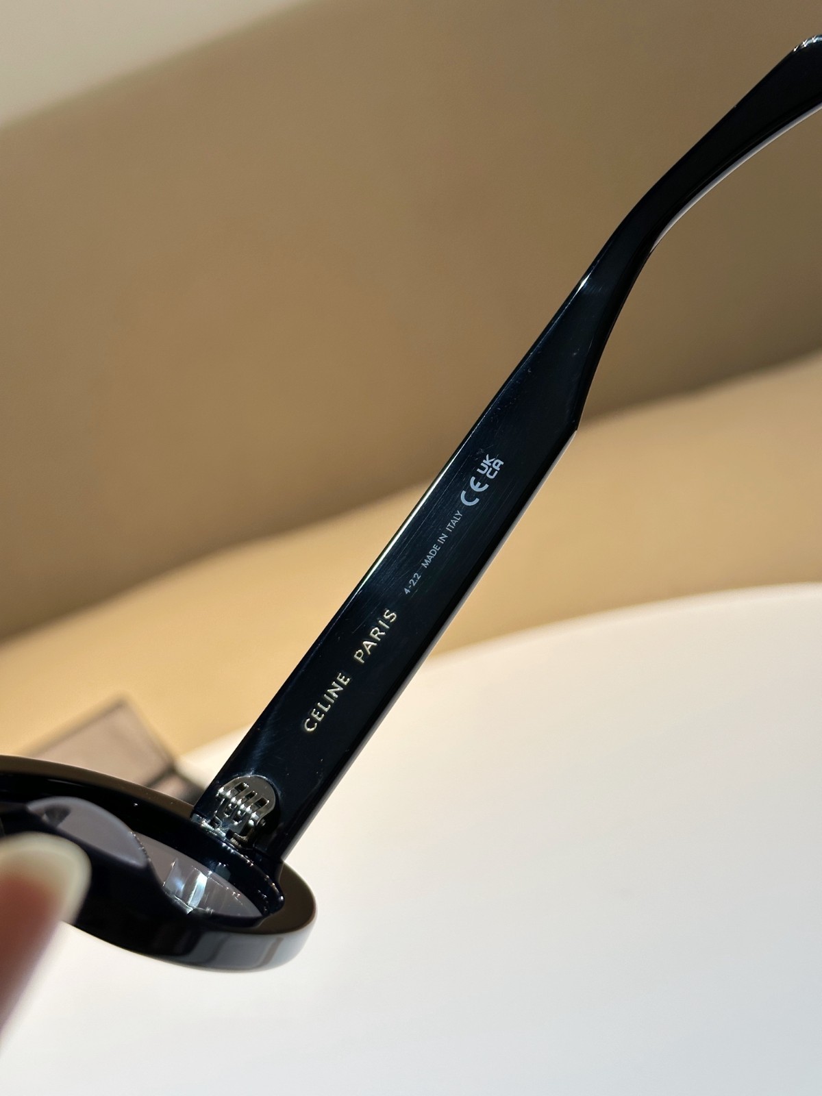 CELINE Paris Triomphe Oval Sunglasses Black Frame Black Logo Luxury