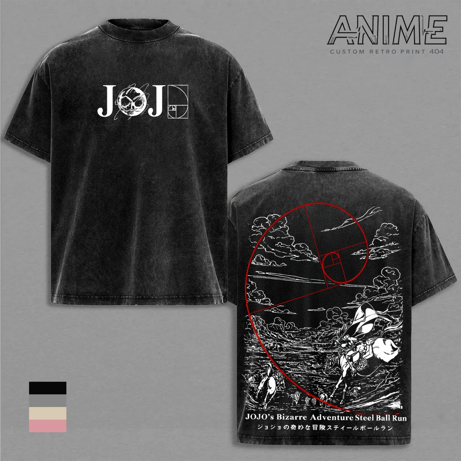 Steel Ball Run T-Shirt, JoJo’s Bizarre Adventure Graphic Tee 2Version