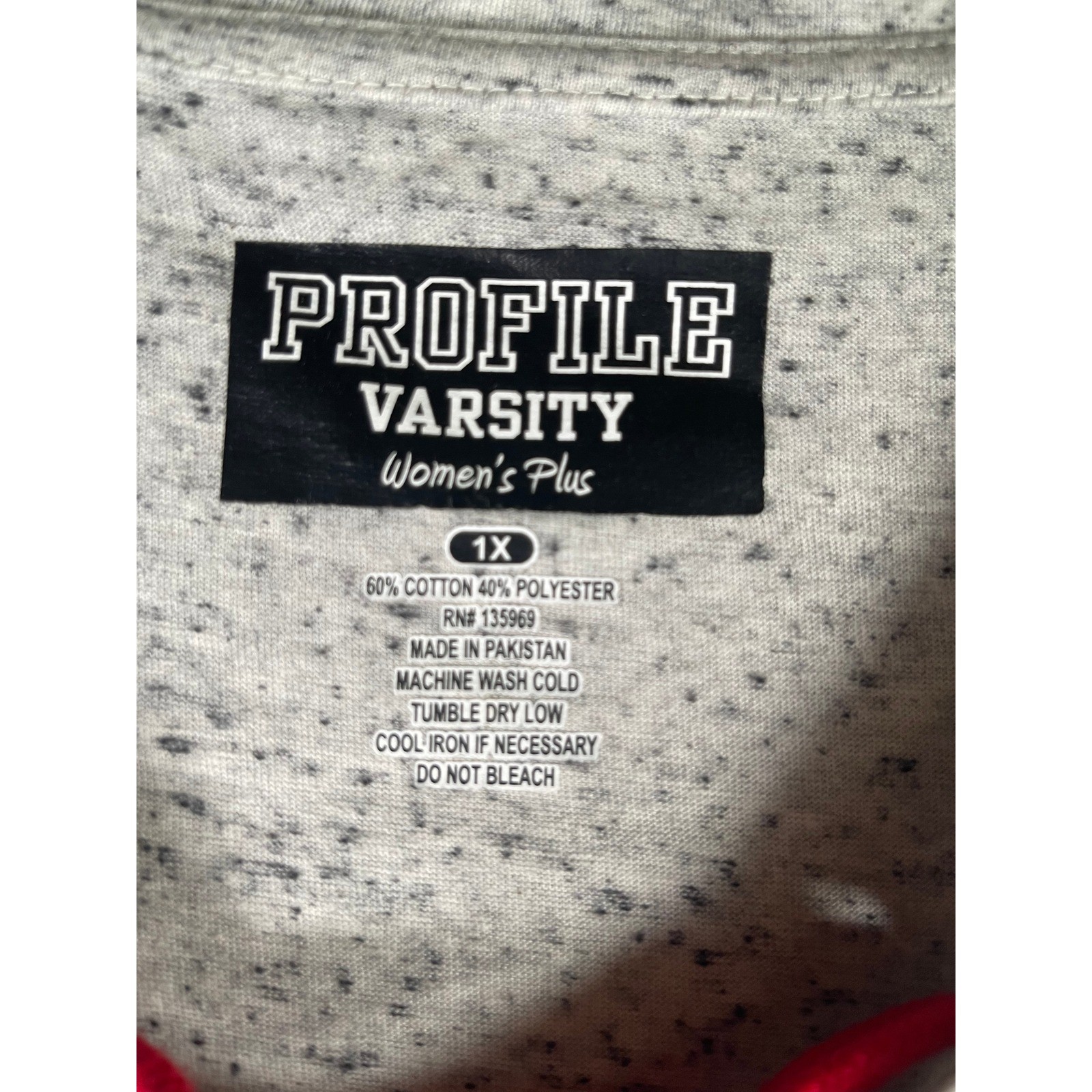 Profile Varsity Ohio State Buckeyes Lace Up T-Shirt Womens Plus 1X Grey Red