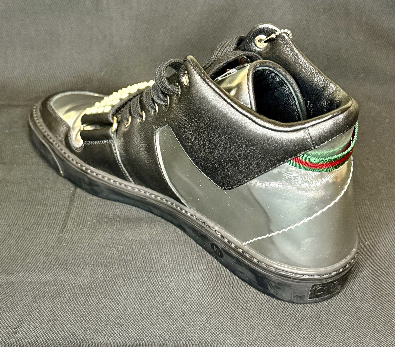 Gucci Limited Edition Metallic High Top Sneakers Men’s US 8.5 w/ Box & Dust Bag