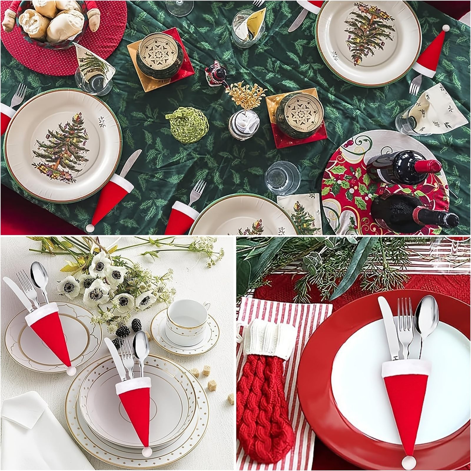30PCS Santa Hats For Crafts Mini Christmas Hat 2.2×4.7 Inch Party Decor