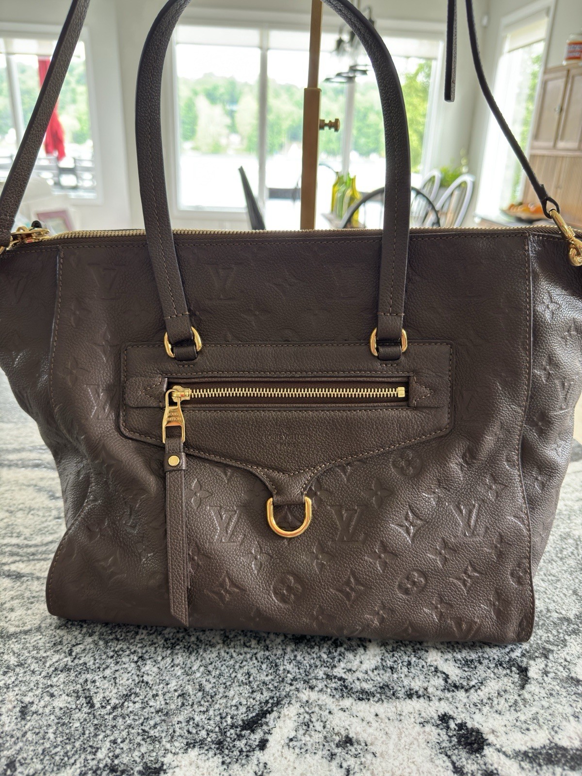 Louis Vuitton Lumineuse PM Empreinte Leather Brown Shoulder Bag COA VG Cond