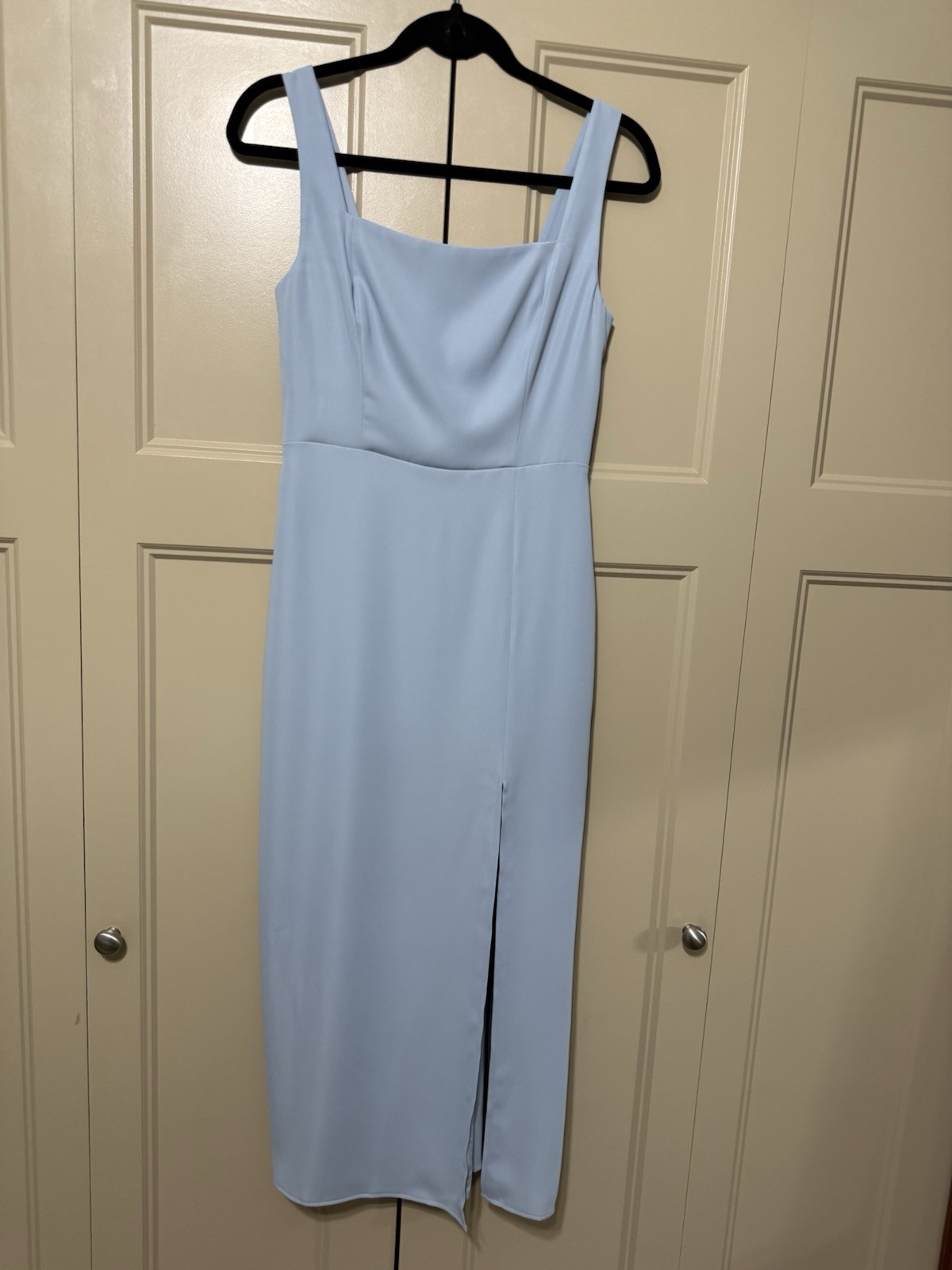 Babaton ’90s Slit Satin Midi Dress from Aritzia in Dew Blue Size 6