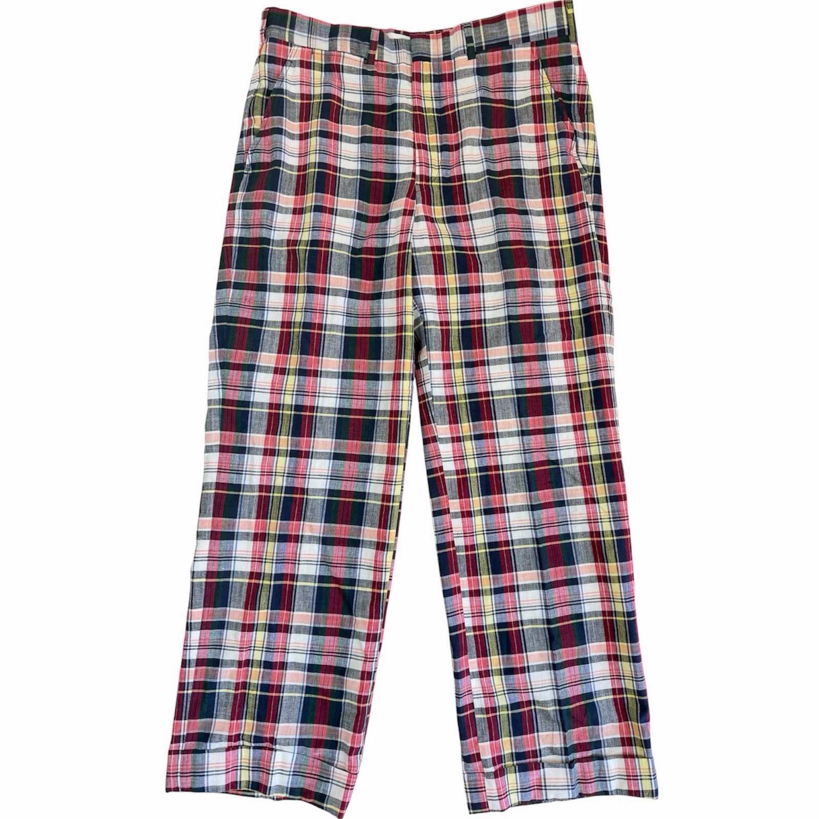 VTG Brooks Brothers Indian Madras Plaid Cotton Preppy Ivy Pants Men’s 34×27.5
