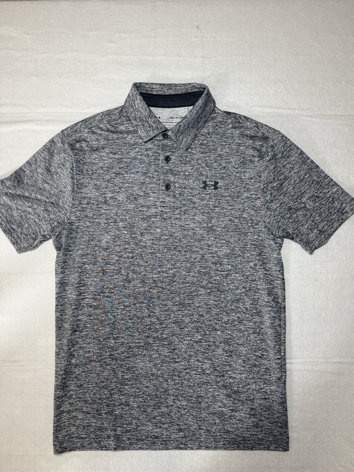 Under Armour Playoff Polo Men’s Gray Heather Short Sleeve Collared Logo, S