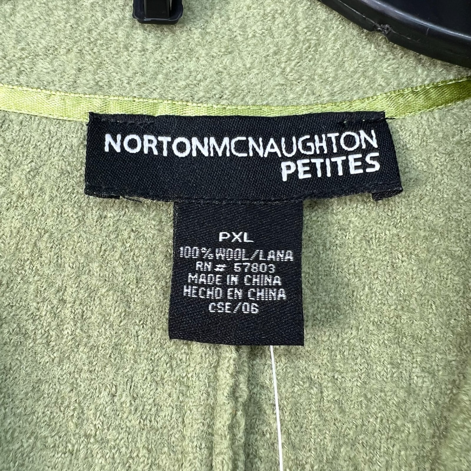 Norton Mcnaughton Blazer Womens Size XL Petite PXL Green 100% Wool