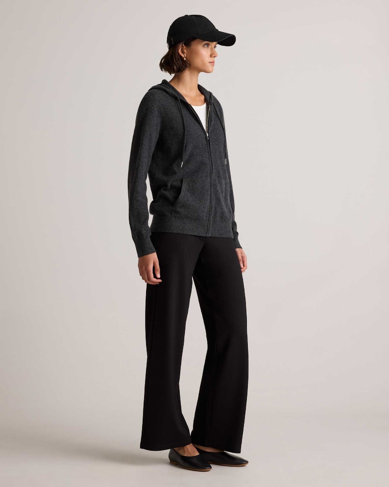 NWT Quince Mongolian Cashmere Full-Zip Hoodie Sweater