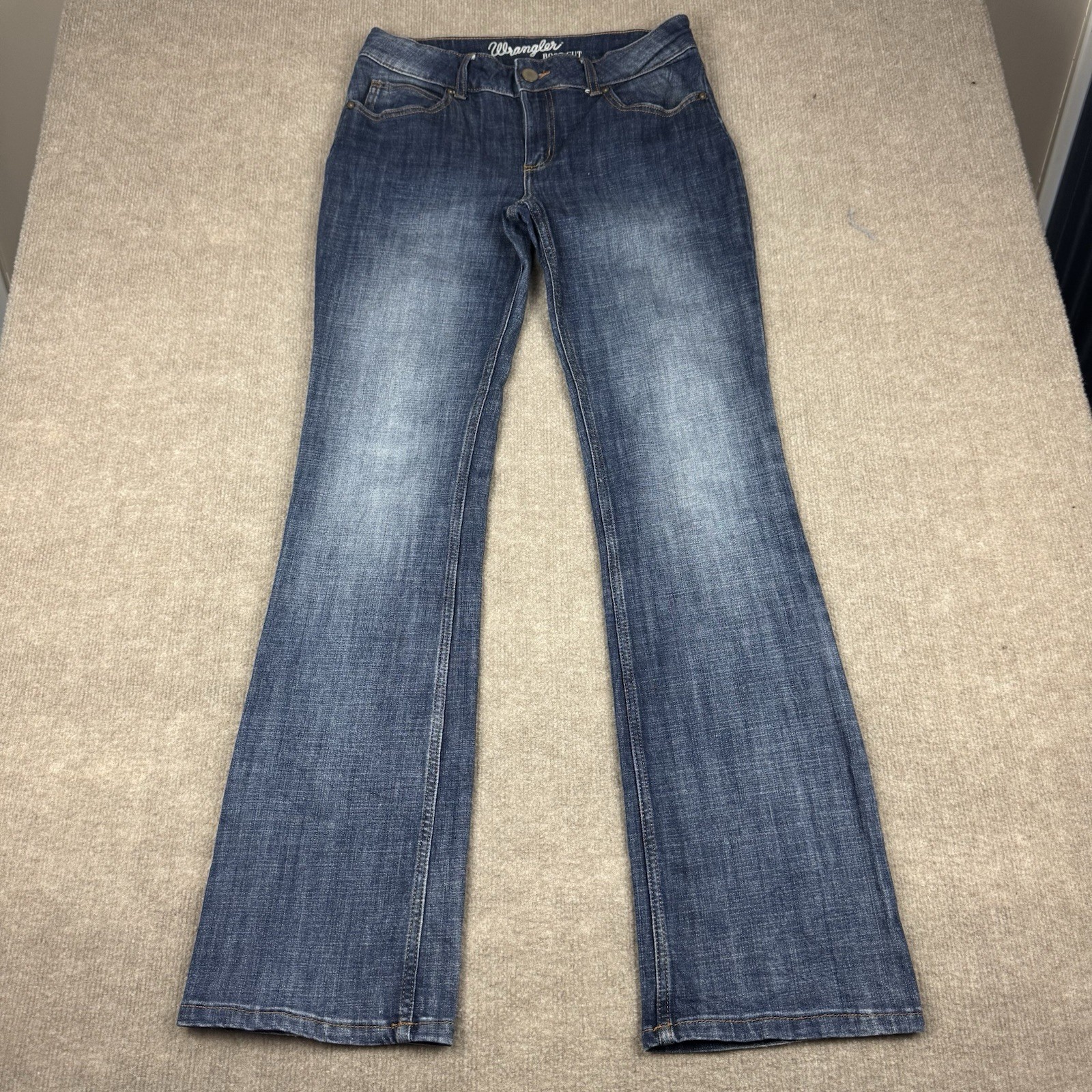 Wrangler Boot Cut Jeans Womens 7×34 Blue Stretch Denim Mid Rise Western 30×34