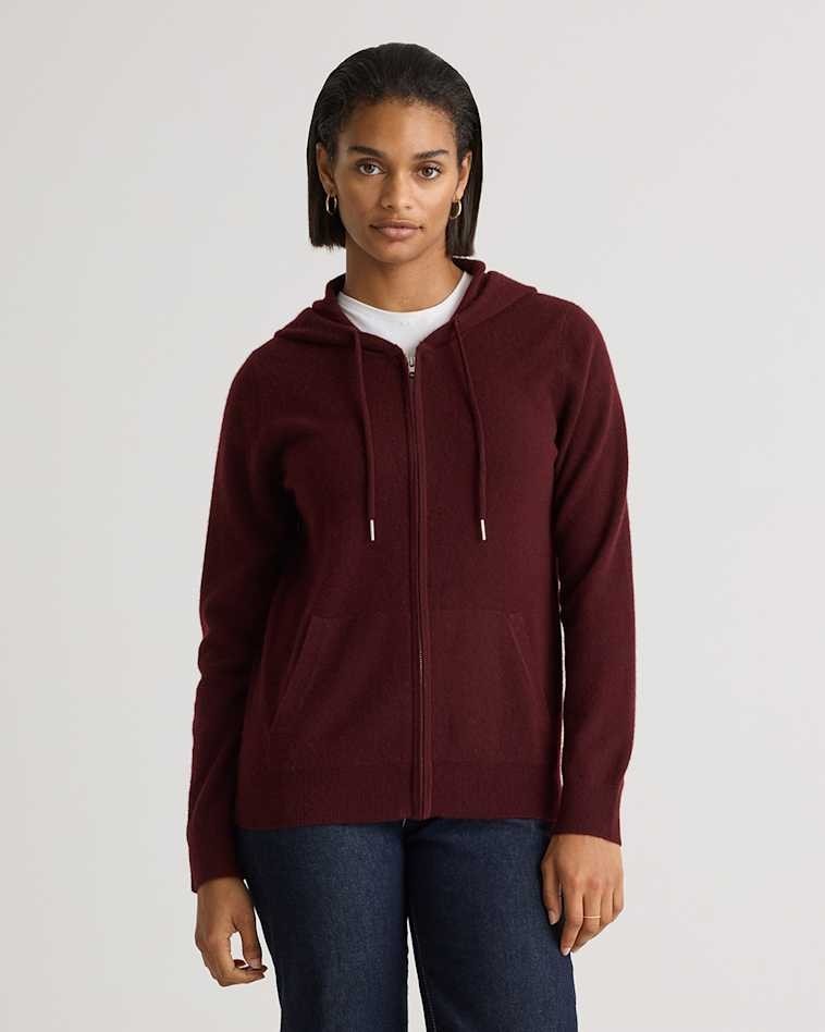 NWT Quince Mongolian Cashmere Full-Zip Hoodie Sweater