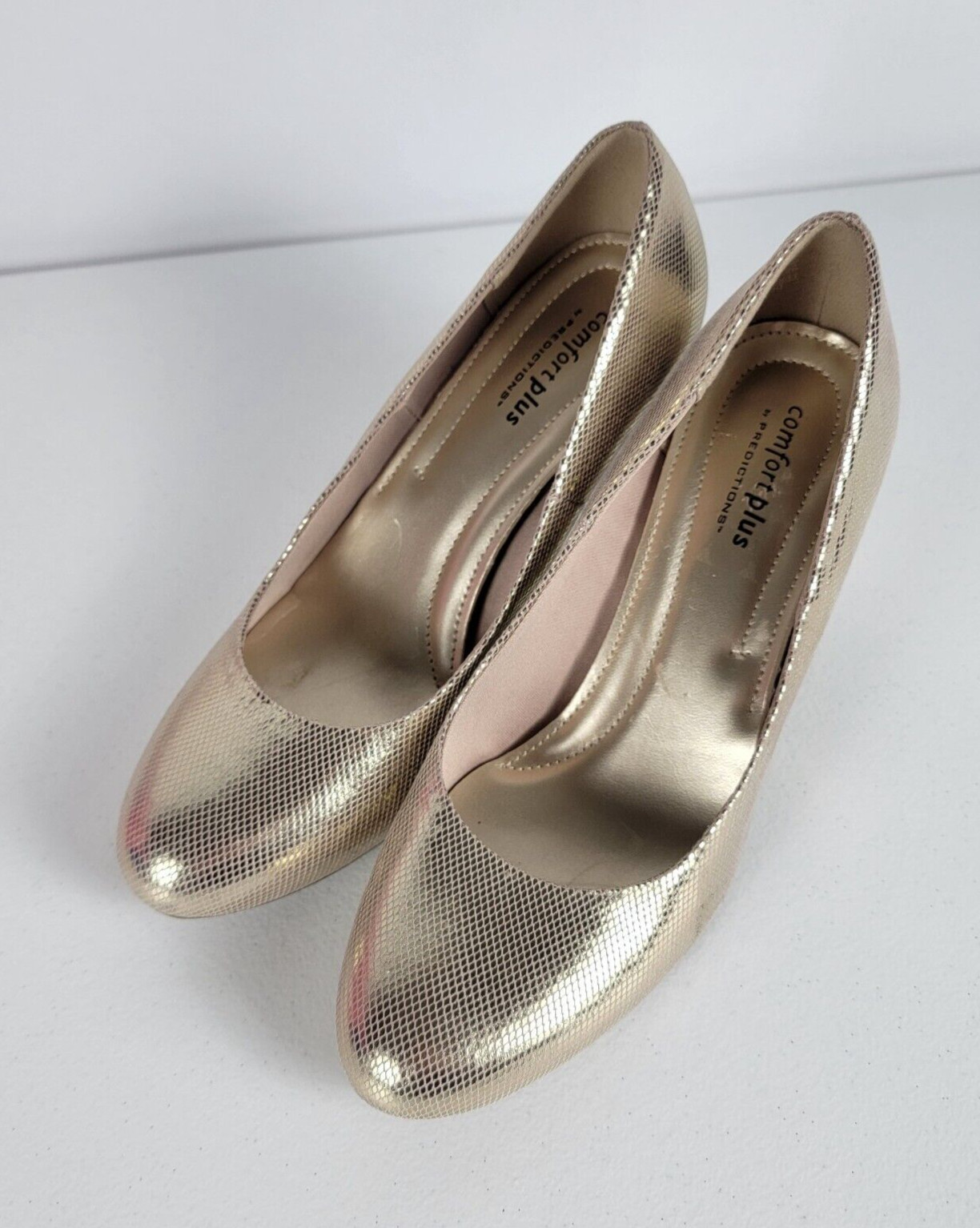 Comfort Plus By Predictions Gold Pumps Faux-Leather Women’s US SIZE 8