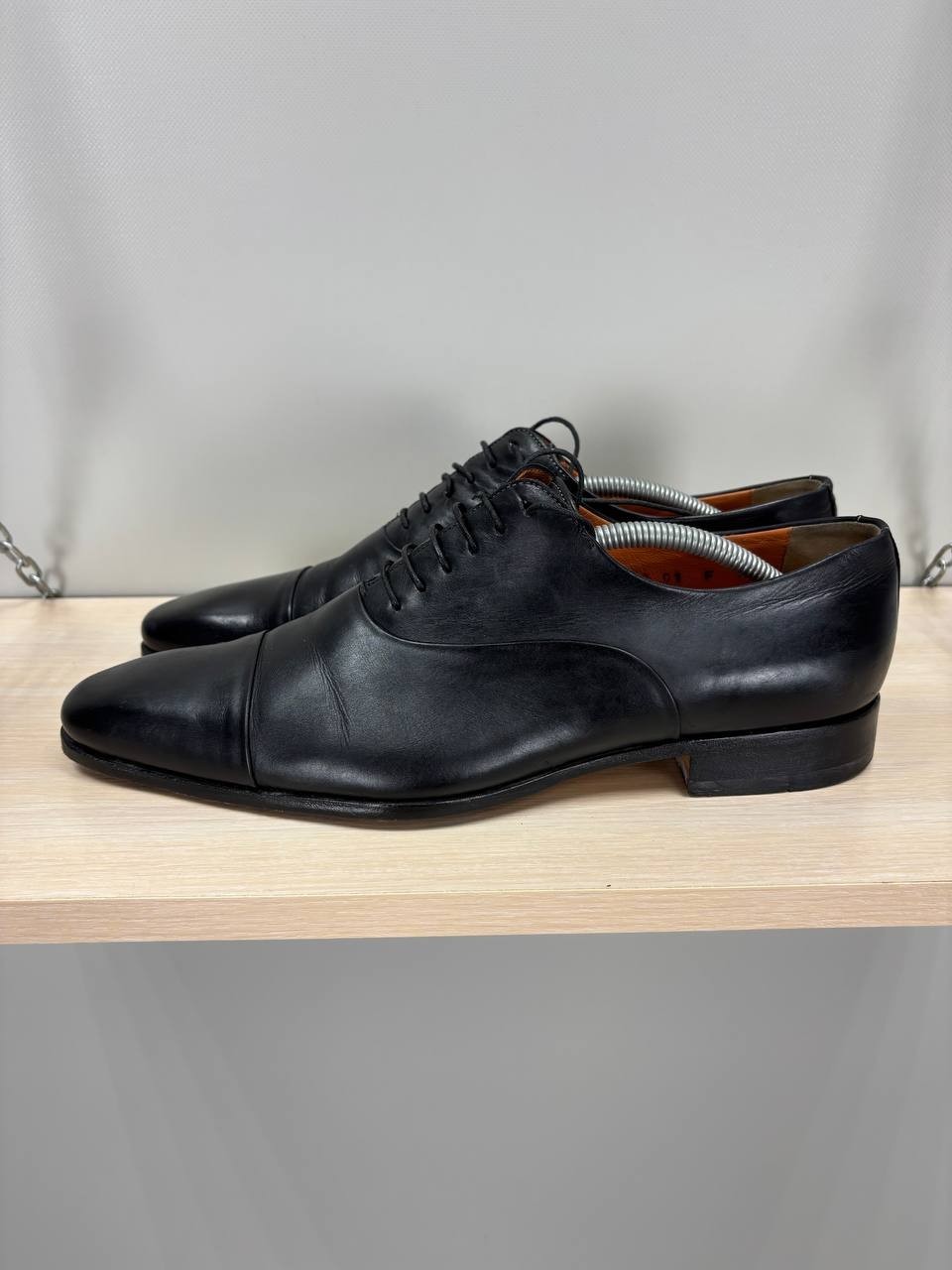 Mens shoes Santoni Size 8 Color Black Duties Paid (USA)