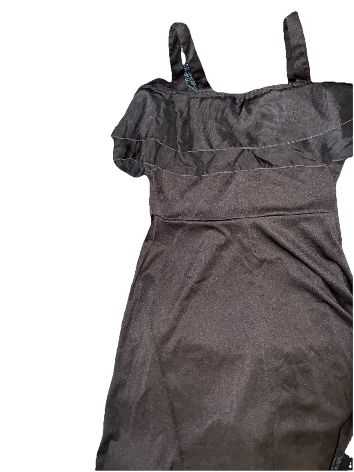 Dressfo Womens Medium Black Ruffle Sweetheart Neckline Off Shoulders