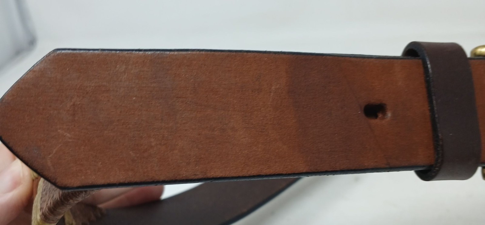 Gaucho Brown Leather Belt 80 cm Embroidered Western Tribal w/Buckle #D11-A