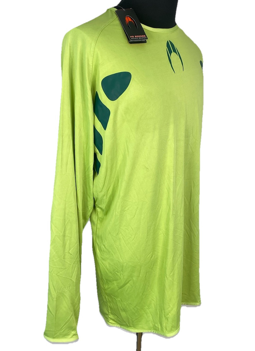 Ho Soccer Goalie Shirt Mens 2XL Green Never Beaten Long Sleeve Elbow Pads NEW